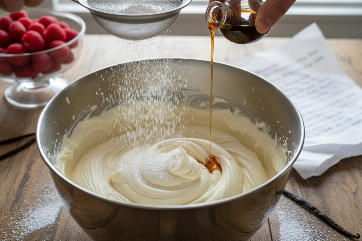 Red White and Blue Cheesecake Salad preparation step 1