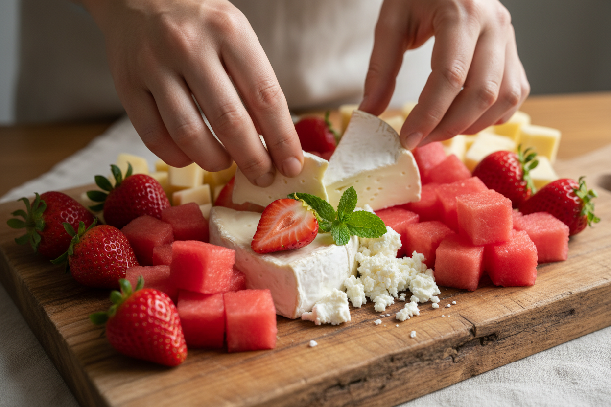Ultimate Summer Fruit Grazing Platter: Melon & Berries 2 Refreshing Watermelon and Strawberry Charcuterie Board preparation step 1
