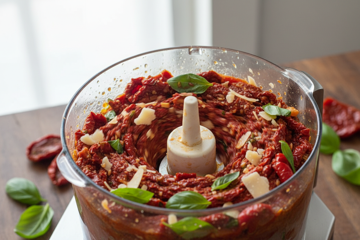 Easy Roasted Red Pepper Pesto Recipe (Ready in 10 Minutes) 2 Roasted Red Pepper Pesto preparation step 1