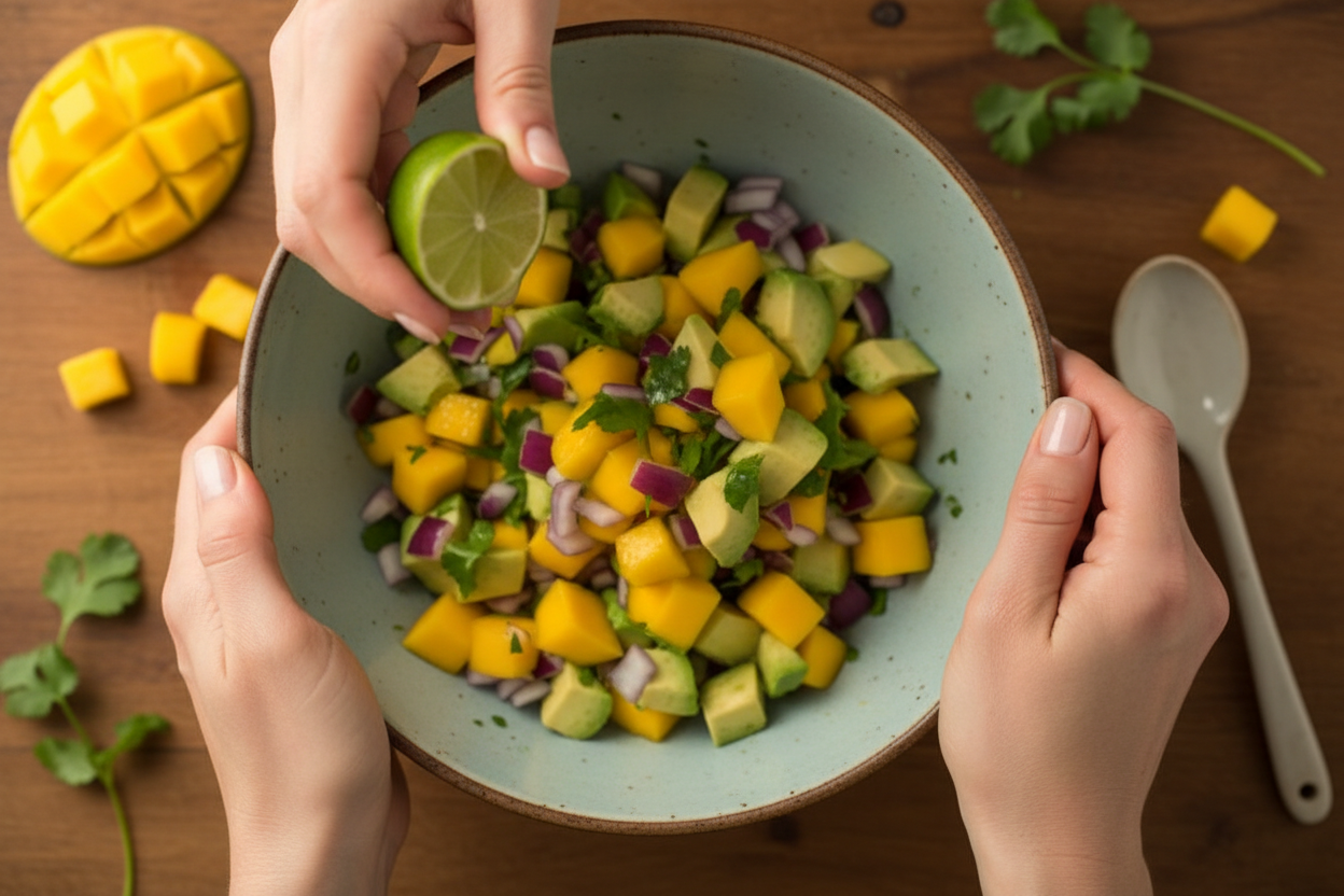 Shrimp And Avocado Bowls With Mango preparation step 2