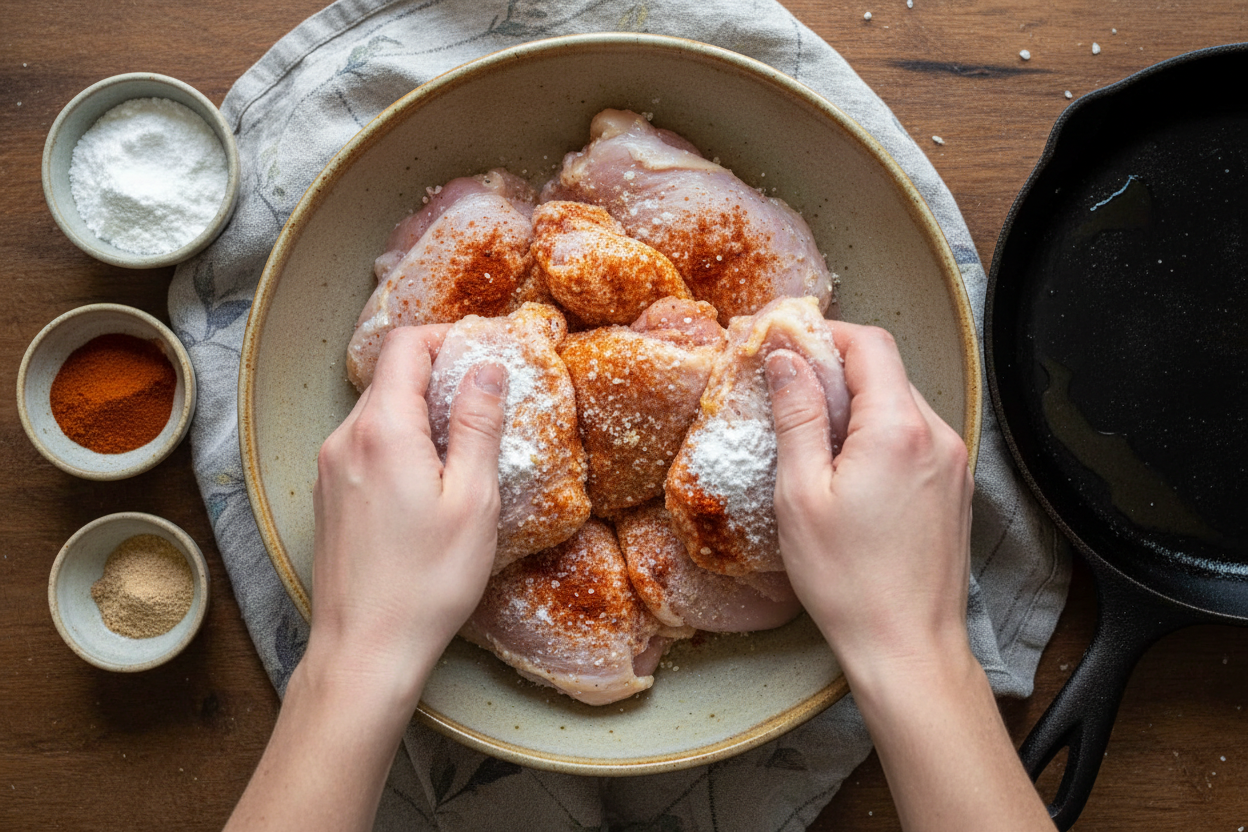 Easy Skillet Bang Bang Chicken Thighs Recipe (30 Minutes) 3 Skillet Bang Bang Chicken Thighs preparation step 2