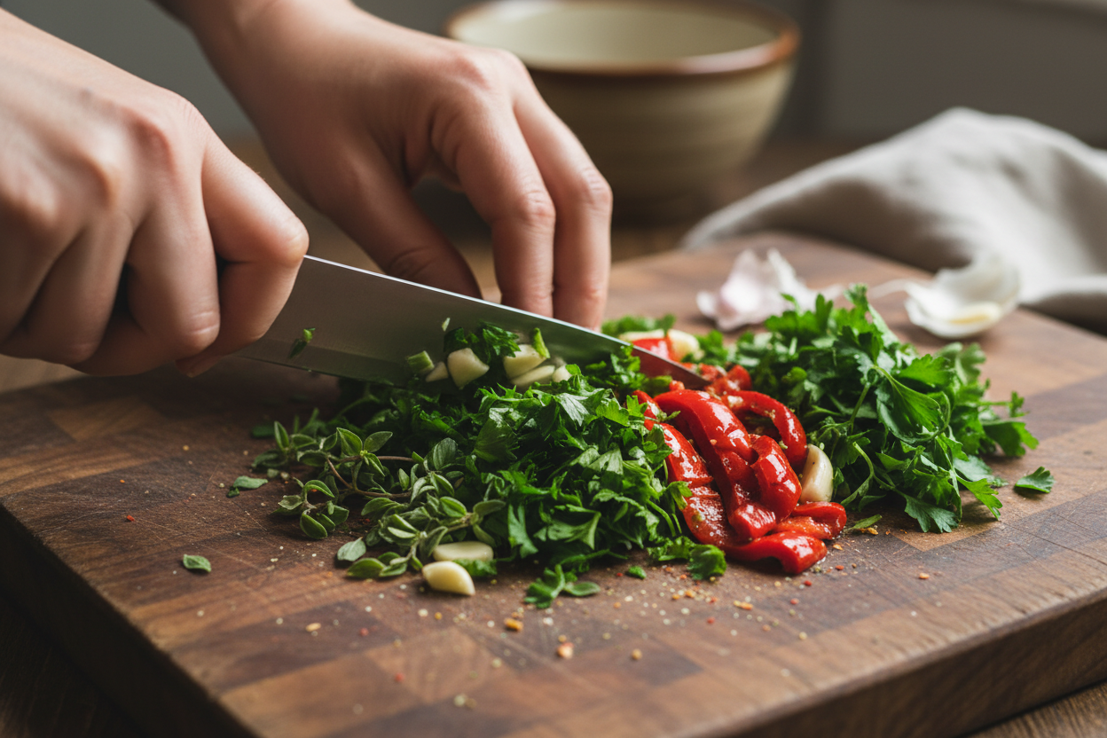 Smoky Red Chimichurri Sauce preparation step 1