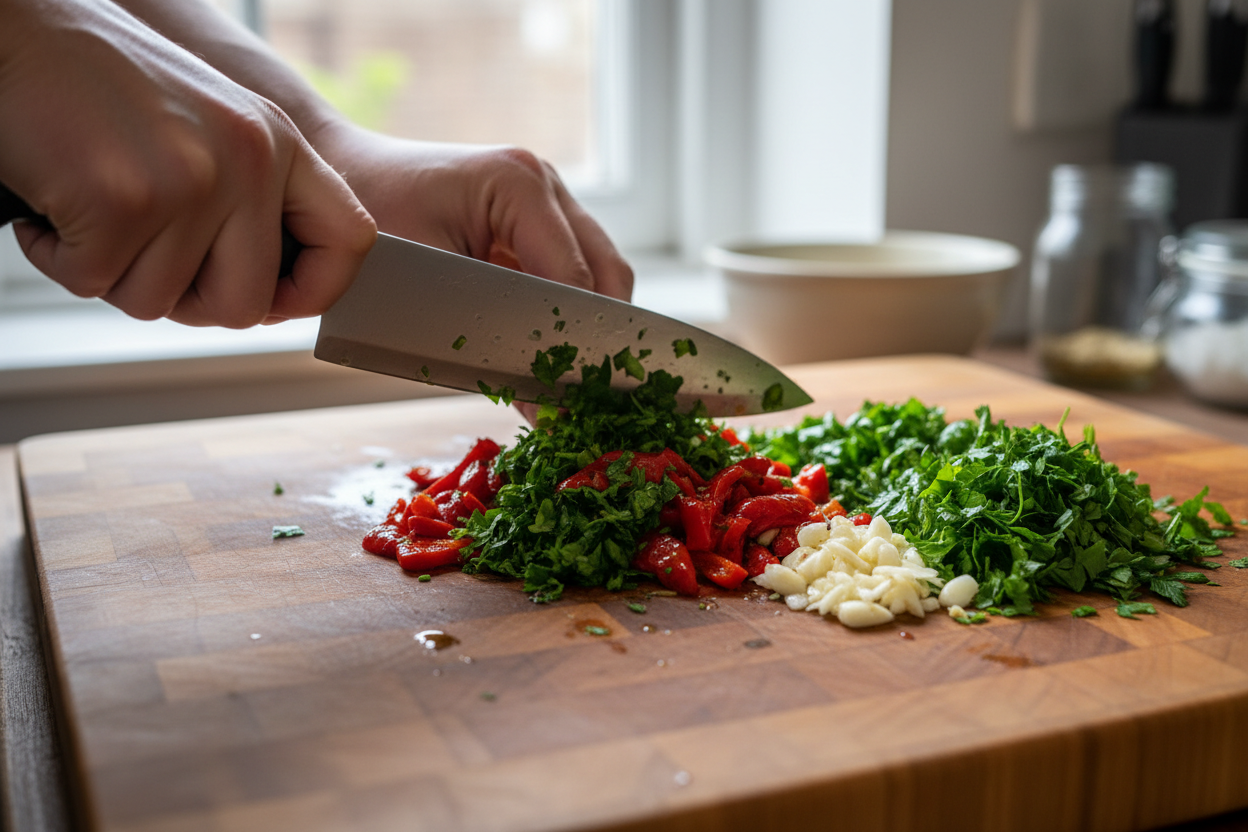 Smoky Red Chimichurri preparation step 1