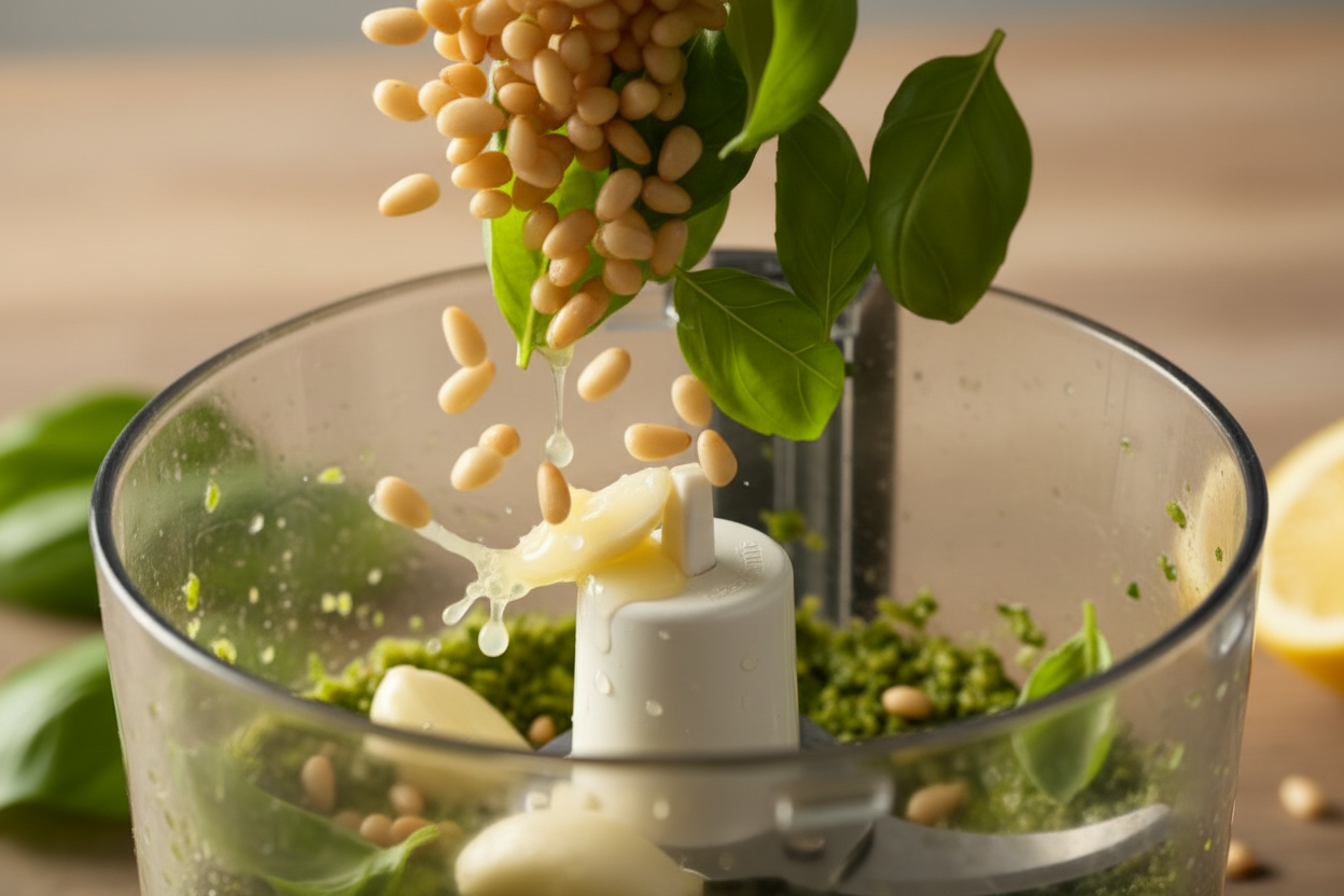 Spinach Basil Pesto Recipe: Quick Homemade Green Sauce 3 Spinach Basil Pesto preparation step 2