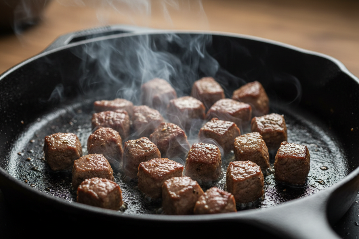 Steak Bites with Garlic Butter preparation step 1