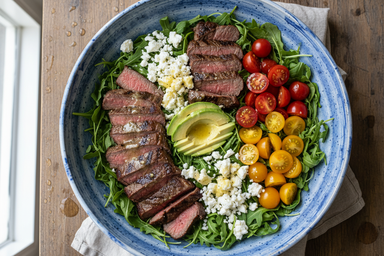 Grilled Beef and Avocado Cobb Salad Recipe 3 Steak Cobb Salad preparation step 2