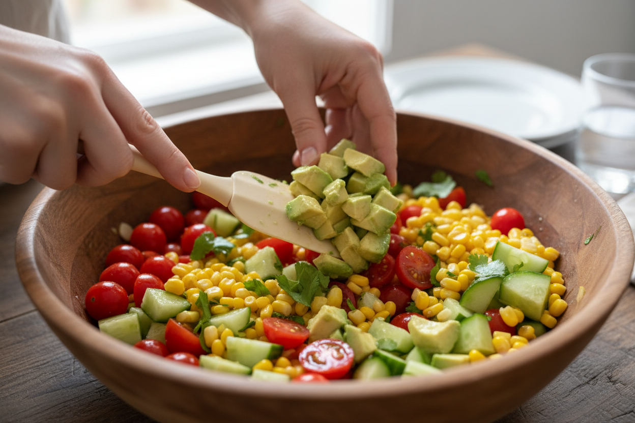 15 Easy Summer Cookout Salads: Fresh Avocado & Corn Recipe 2 Summer BBQ Salads: 70+ Easy Side Dishes and Salads preparation step 1