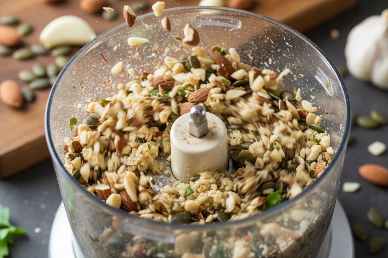 Quick & Easy Homemade Red Pesto Recipe (Vegan) 2 Sun-dried Tomato Pesto preparation step 1