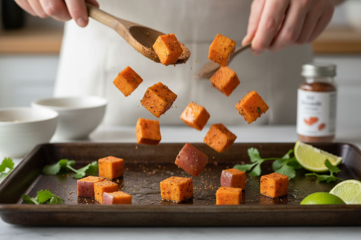 Sweet Potato Taco Bowl With Savory Ground Beef preparation step 1