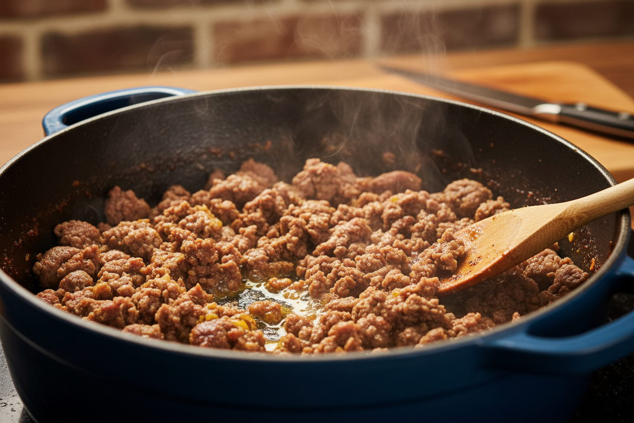 Homemade Fast-Food Style Chili: Hearty Beef & Bean Recipe 2 The BEST Wendy's Chili preparation step 1