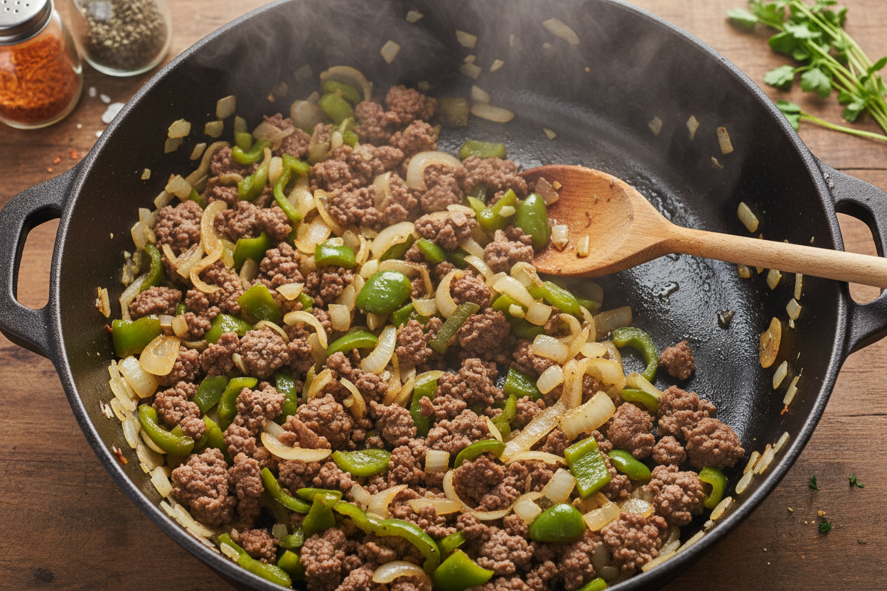 Homemade Fast-Food Style Chili: Hearty Beef & Bean Recipe 3 The BEST Wendy's Chili preparation step 2