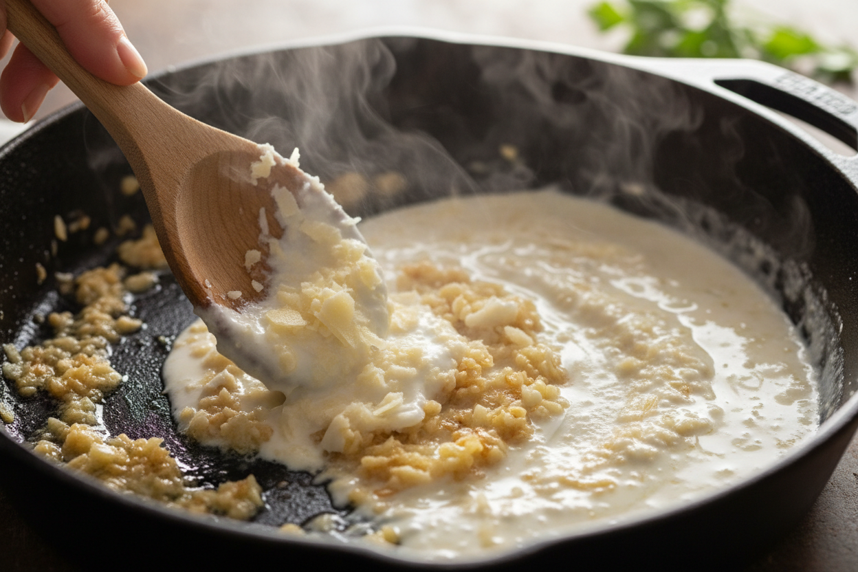 The Best Creamy Garlic Butter Steak Bites with Pasta preparation step 2