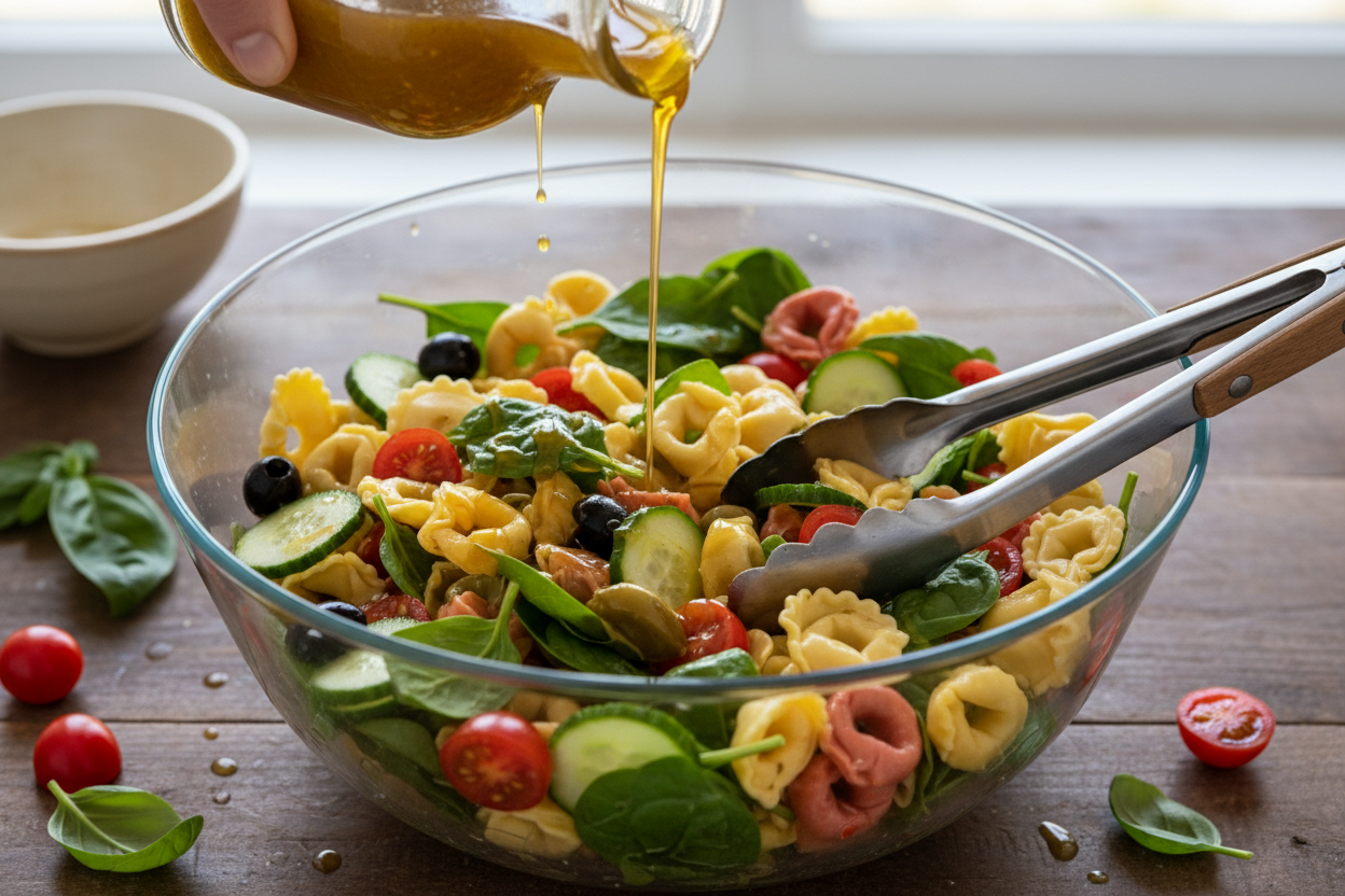 Tortellini Pasta Salad preparation step 1
