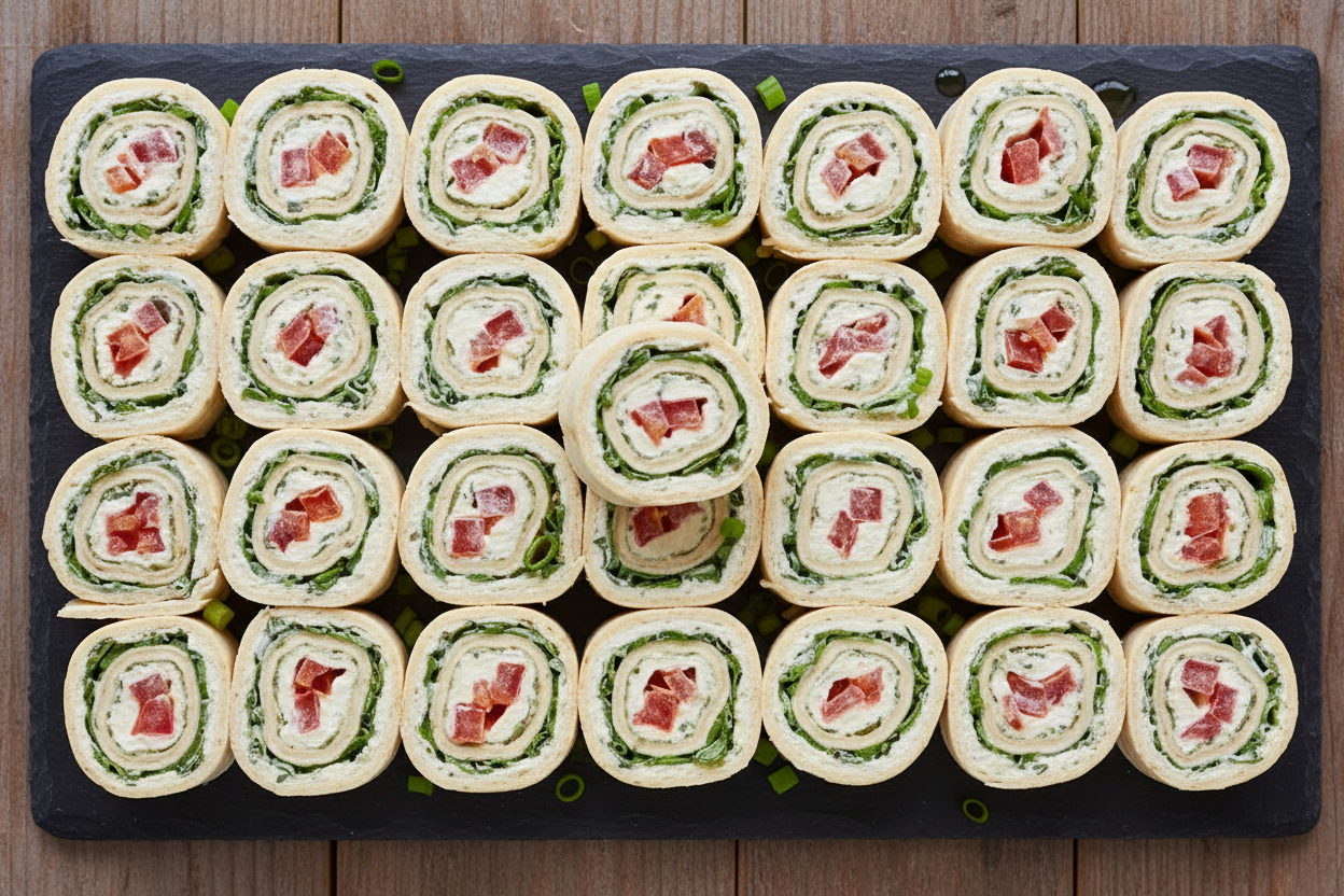 Vegetable Tortilla Roll Ups: Easy Veggie Pinwheels 3 Vegetable Tortilla Roll Ups preparation step 2