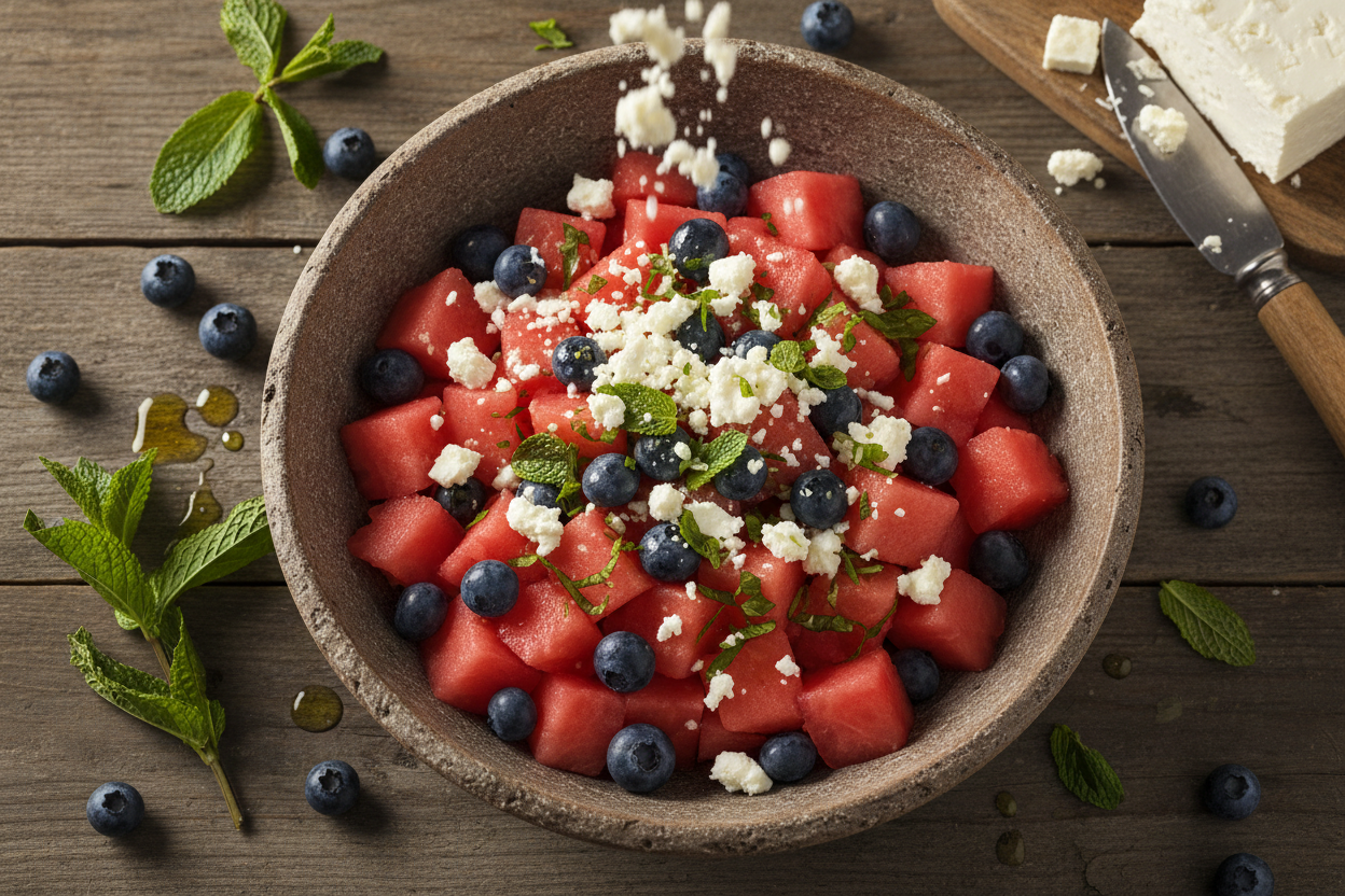 Watermelon Feta Salad preparation step 2