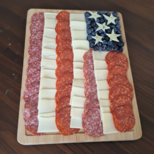 Festive American Flag Charcuterie Board (All-Beef Recipe)