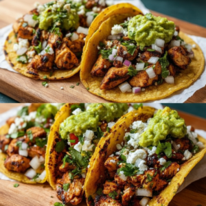 Authentic Mexican Chicken Street Tacos with Guacamole