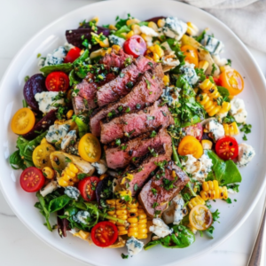 Grilled Balsamic Beef and Blue Cheese Salad with Sweet Corn 4 Grilled Balsamic Beef and Blue Cheese Salad with Sweet Corn