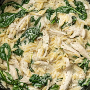 One-Pot Creamy Chicken Boursin Orzo Recipe
