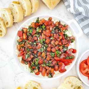 Creamy Bruschetta Dip with Boursin (Easy Party Appetizer)