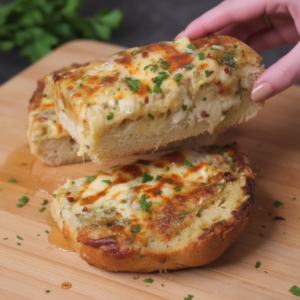 Easy Cheesy Garlic Bread Recipe with Confit Garlic