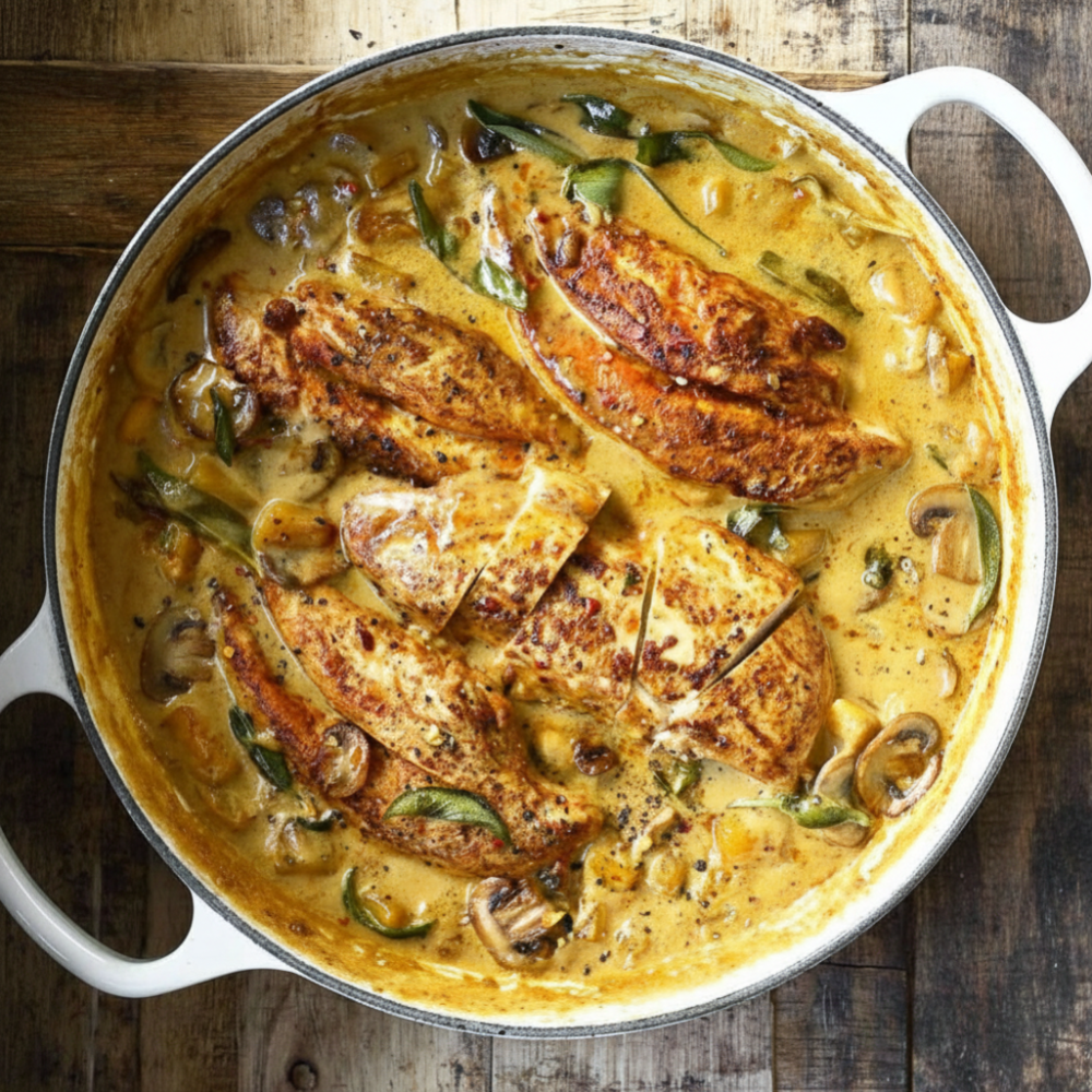 Creamy Chicken Butternut Squash Mushroom Cream Sauce Recipe 1 Creamy Chicken Butternut Squash Mushroom Cream Sauce Recipe