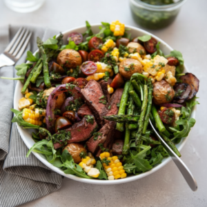 Hearty Chimichurri Steak Salad with Grilled Vegetables 4 Hearty Chimichurri Steak Salad with Grilled Vegetables