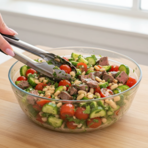 Grilled Beef and White Bean Salad with Zesty Herb Dressing