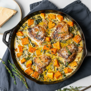 Creamy Chicken and Butternut Squash Skillet Recipe