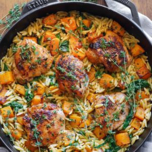 Creamy Chicken Orzo with Butternut Squash and Spinach 4 Creamy Chicken Orzo with Butternut Squash and Spinach