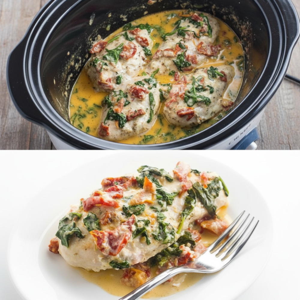 Easy Slow Cooker Tuscan Garlic Chicken (Low Carb, Keto) 1 Easy Slow Cooker Tuscan Garlic Chicken (Low Carb, Keto)