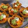 Mini Beef Taco Cups (Crispy Wonton Appetizer Recipe)