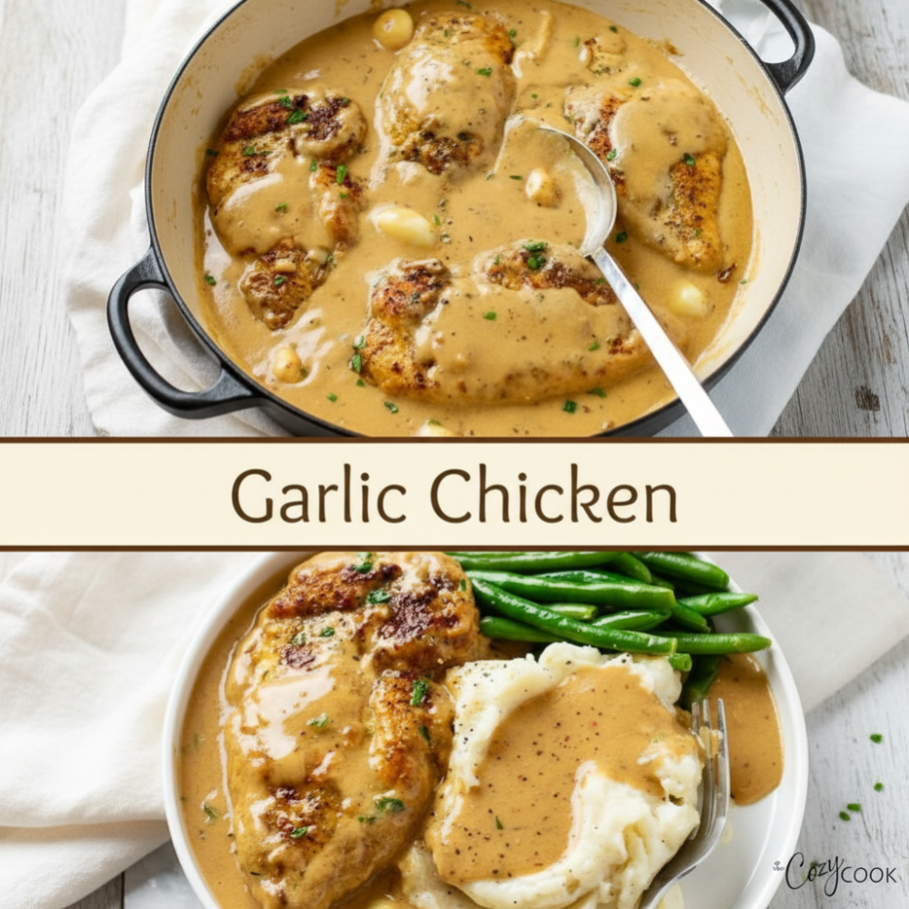 Creamy Garlic Chicken Skillet Recipe (Easy & Rich) 1 Creamy Garlic Chicken Skillet Recipe (Easy & Rich)