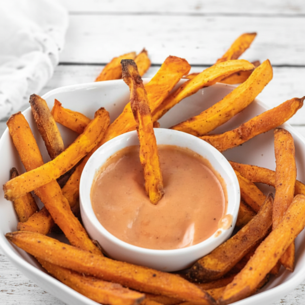 Healthy Barbecue Ranch Dip with Sweet Potato Fries 1 Healthy Barbecue Ranch Dip with Sweet Potato Fries