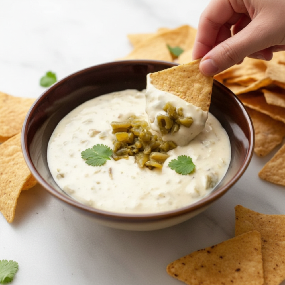 Creamy Roasted Green Chile Cheese Dip (Easy Appetizer) 1 Creamy Roasted Green Chile Cheese Dip (Easy Appetizer)