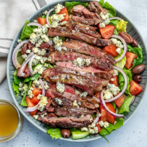Healthy Steak Salad Recipe with Blue Cheese and Vinaigrette