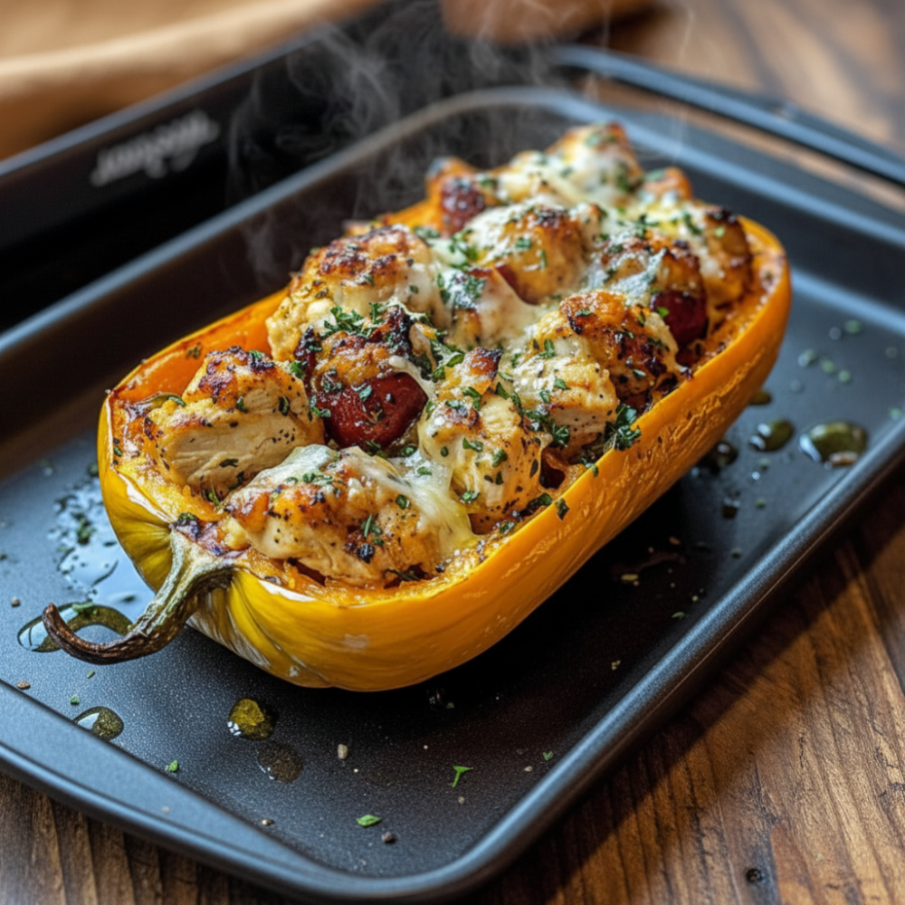Sweet & Savory Honey Roasted Butternut Squash Stuffed Chicken