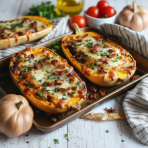 Hearty Loaded Butternut Squash Boats with Beef & Cheese 4 Hearty Loaded Butternut Squash Boats with Beef & Cheese