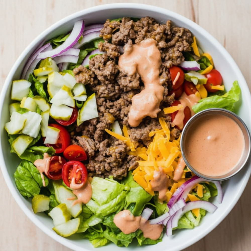 Ultimate Low Carb Burger Bowls (Healthy Big Mac Salad) 1 Ultimate Low Carb Burger Bowls (Healthy Big Mac Salad)