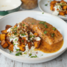 Easy Maple Dijon Salmon with Roasted Sweet Potatoes