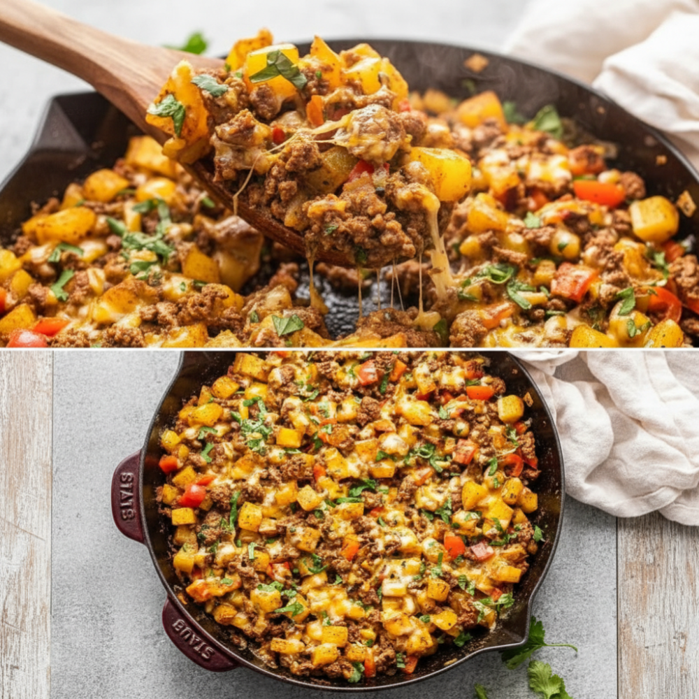 Easy Mexican Ground Beef Potato Skillet (One Pan!) 1 Easy Mexican Ground Beef Potato Skillet (One Pan!)