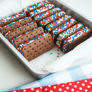 Easy Patriotic Ice Cream Sandwiches (Red, White & Blue)