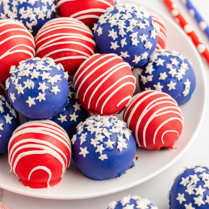 Easy Red, White, and Blue Cookie Truffles for the 4th of July