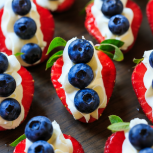 Easy Red White Blue Cheesecake Strawberries Recipe