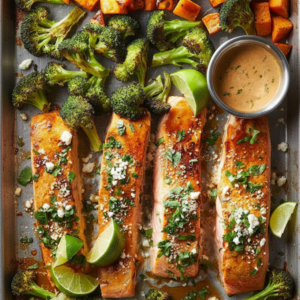 Healthy Sheet Pan Salmon Sweetpotatoes Broccoli Recipe