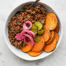 Healthy Paleo Ground Beef & Sweet Potato Dinner Bowl