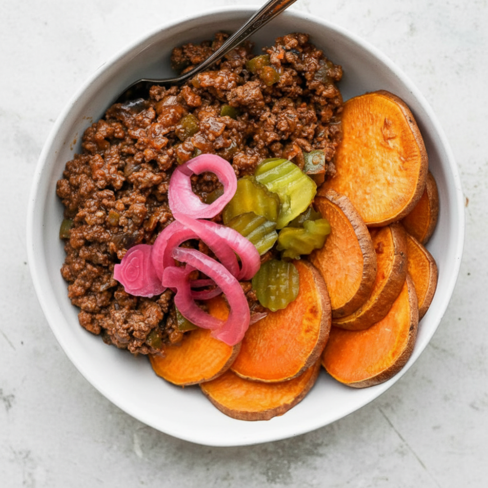 Healthy Paleo Ground Beef & Sweet Potato Dinner Bowl 1 Healthy Paleo Ground Beef & Sweet Potato Dinner Bowl