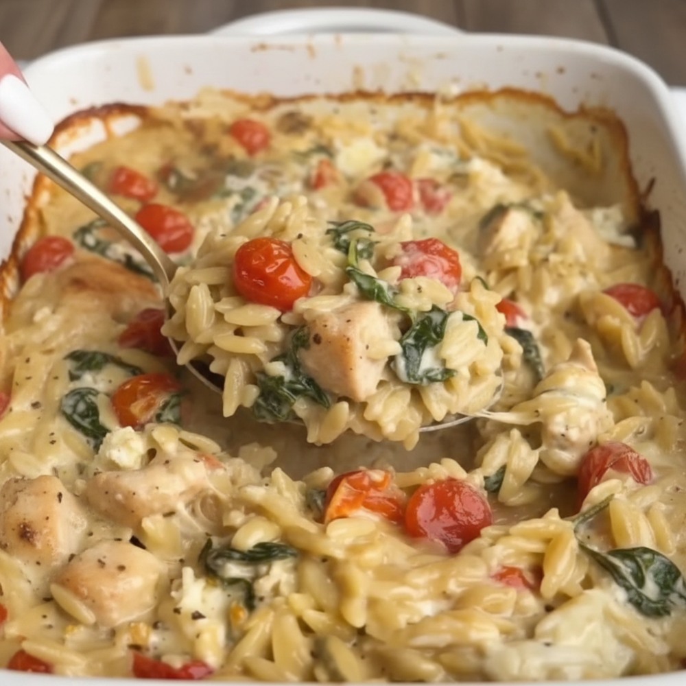 Creamy Tuscan Orzo Chicken Bake: Easy 1-Pan Recipe 1 Creamy Tuscan Orzo Chicken Bake: Easy 1-Pan Recipe