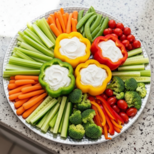 Fresh Veggie Platter Bell Pepper Bowls: Party Appetizer