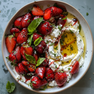 Creamy Whipped Feta with Baked Strawberries: Easy Appetizer